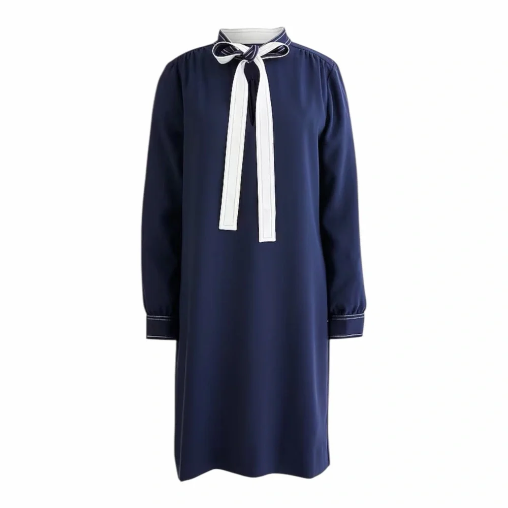 J. Crew Shift dress with necktie in 365 crepe Size 4